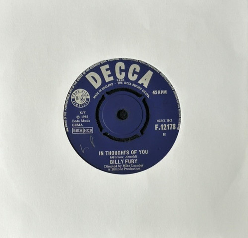 Billy fury thoughts of - fury,