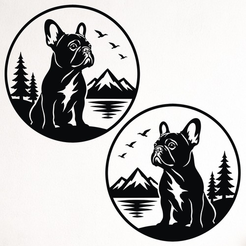 French bulldog decals car - french,