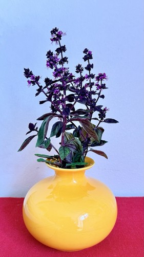 Vintage yellow onion vase mcm - vintage,