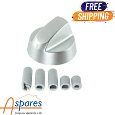 DELONGHI Silver Grey Oven Cooker Hob Control Knob Switch + 5 Adaptor Kit