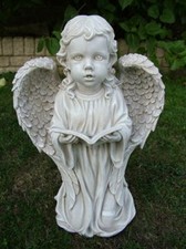 18" Kneeling Girl Angel Statue | Weatherproof Garden Ornament | Remembrance Gift