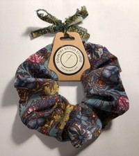 Scrunchie Hair Tie Handmade William Morris Compton Sage/ Olive Green Mustard