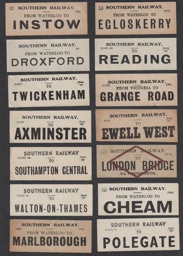 Fourteen old luggage labels - fourteen,