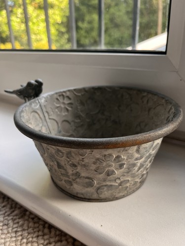 Metal planter with two - with,