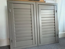 3x USED Taupe Café-Style Shutters for Victorian bay windows. GREAT CONDITION
