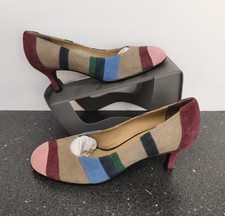 Women's Fiorucci Designer Shoes UK 6 Suede Leather Colourblock Stylish Italian