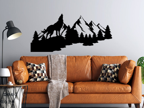 Mountain wall stickers wolf - wall,