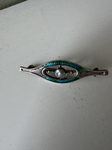 Art nouveau silver enamel - silver, &