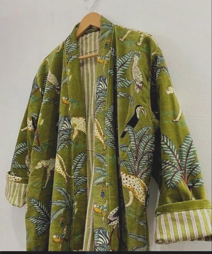Green jungle safari velvet - green,