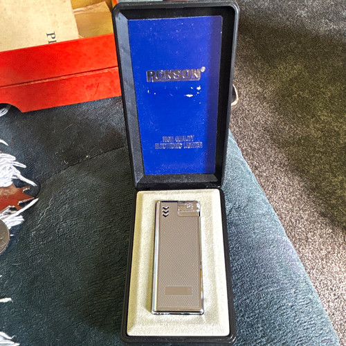 Ronson plain metal pocket - metal,