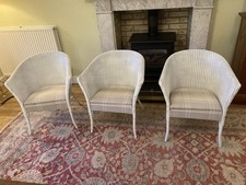 Set of Three Loyd Loom Wicker Chairs with Cushions