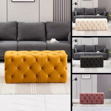 Melia velvet rectangle pouffe - velvet,
