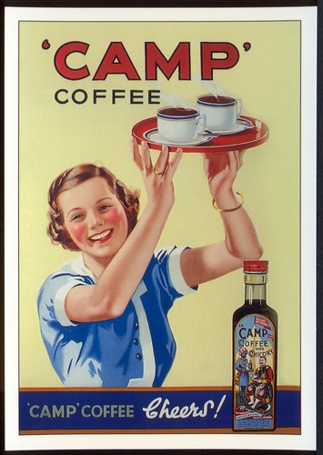 Modern postcard camp coffee - 'camp',
