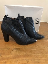 Reiss Viner Black Heeled Boots Size 5