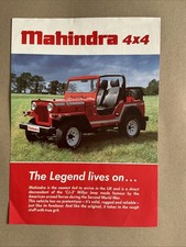 Mahindra 4x4 Sales Brochure English Text Descendant of The CJ-3 4x4 Willys Jeep