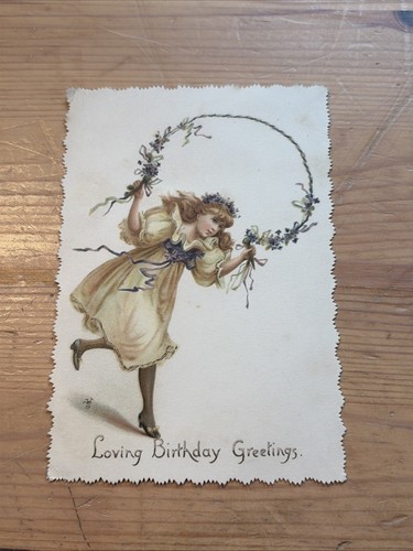 Victorian birthday card girl - birthday,
