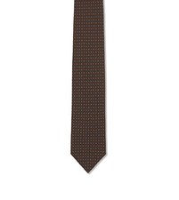 Drake's London Brown Mini Flower Medallion Tie BNWT Made in UK