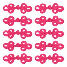 10 Pairs Chinese Knots Frog Buttons Closure Rose Red Sewing Buttons Fasteners