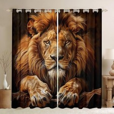 3D Lion Curtains Lion Animal