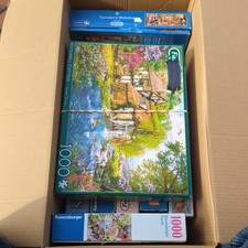 Job lot 9 X 1000 piece jigsaw Puzzles Ravensburger Falcon etc - READ Description