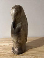 Penguin Figurine Ceramic Charred Stain Effect