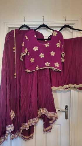 Lengha purple indian outfit - lengha, purple,