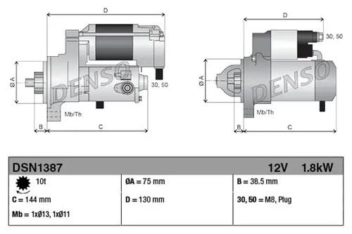 Starter motor clockwise - starter,