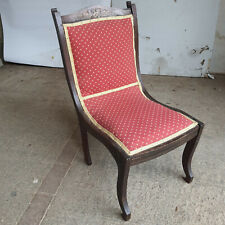 antique,Georgian,small,inlaid,red fabric,nursing chair,bed,bathroom,hall,chair