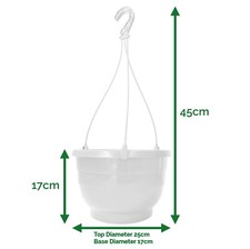 25cm Plastic Hanging Basket