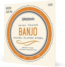 D'Addario EJ63i Irish Tenor Banjo J63i Guitar Strings, Nickel, 12-36
