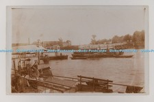 C029195 Boats at the Harbour. Pontoon bridge. Old photo