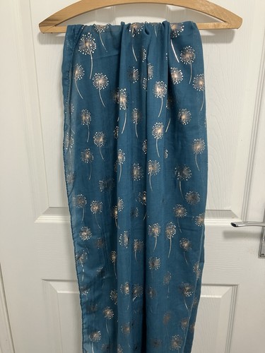 Ladies blue scarf with glitter - scarf,
