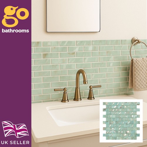 Green brick effect mosaic wall - brick,