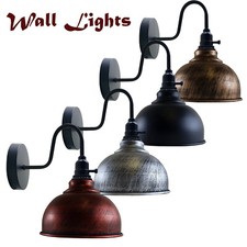 Vintage Wall Lamp Industrial Wall Mounted Indoor Swan Neck Metal Wall Lights E27