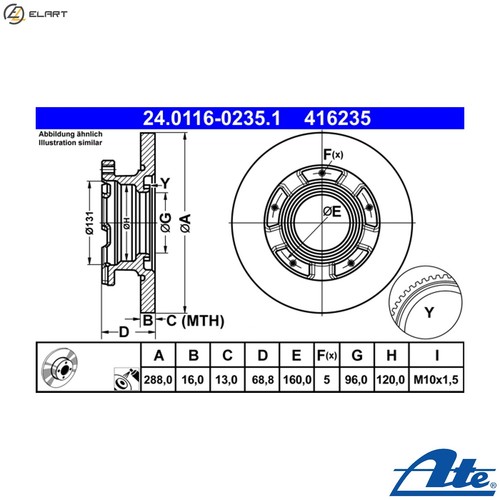 Brake disc 0116 0235 - 2x, 24.0116-0235.1