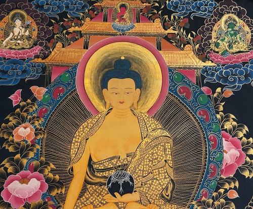 Tibetan thangka painting - tibetan,