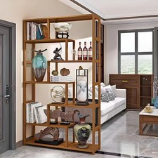 7 Tier Wooden Bookcase Shelf