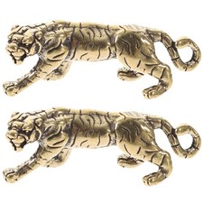 2pcs Retro Brass Tiger