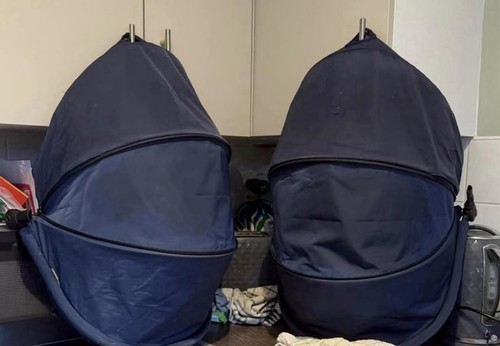 Navy double icandy pram - double,