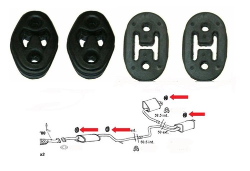 Full set exhaust rubber - of,