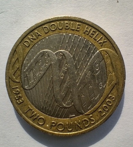 Coin dna double helix - £2, 2003