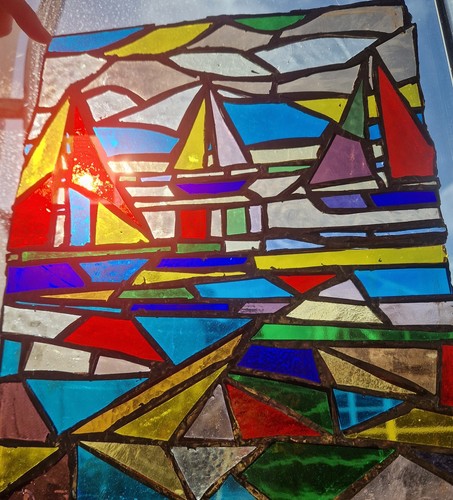 Stained glass window panel - stained,