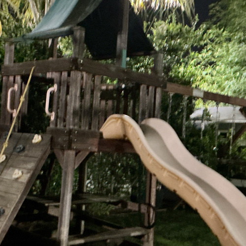 Wooden outdoor playset with - wooden,