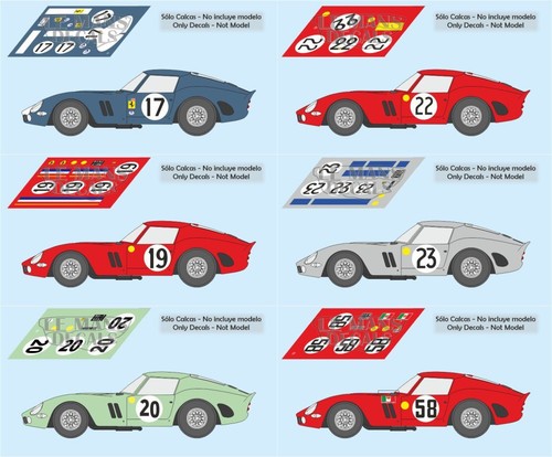 Decals ferrari 250 gto mans - 250,