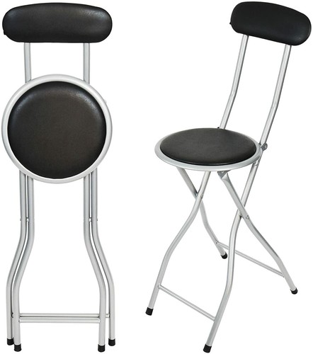Black folding chair - black,