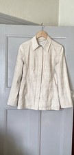 Next Size 10 Cream Jacket Concealed Buttons Lined Cotton Pockets 26”long