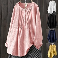 Women's Cotton Linen Pleated