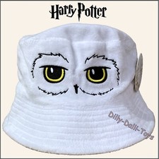 Harry Potter Hedwig Snowy Owl Bucket Hat White Soft Velour Festival Gift NEW