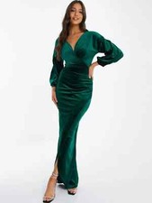 Quiz size 14 green velvet long