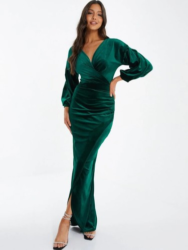 Quiz size green velvet - quiz, long